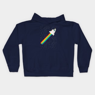 Unicorn Rainbow Rocket Kids Hoodie